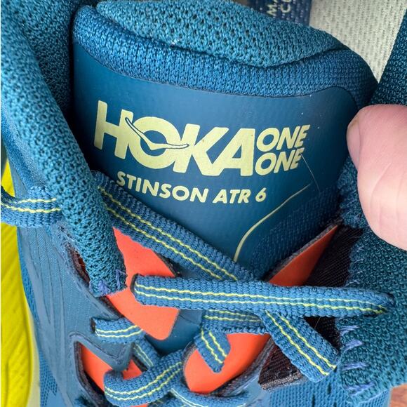 HOKA ONE ONE Stinson ATR 6 Trail Sneakers Blue Coral Butterfly Size Men's 10 - Picture 6 of 12